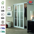 84 in. X 96 in. Eclipse 3-Lite Mystique vidro acetinado acabamento de alumínio porta de correr interior